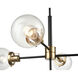 Mellrosa 5 Light 31.5 inch Matte Black/Modern Gold Indoor Pendant Ceiling Light